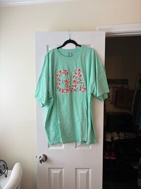 Comfort Colors Mint Green Tee with Floral GA Graphic